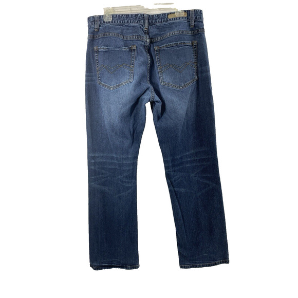 Carbon Jeans Mens 34 x 29 Blue Dark Wash Denim Relaxed Straight Flex Casual - Picture 2 of 14